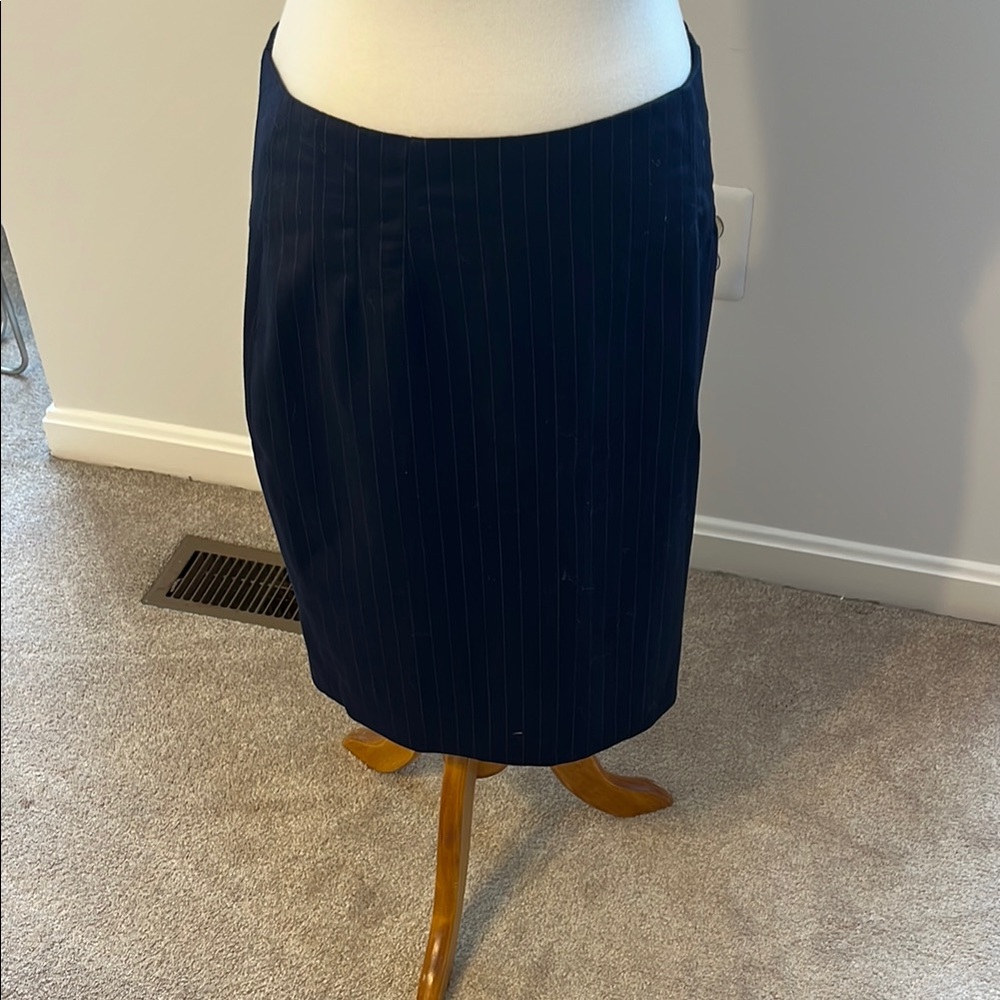 Brooks Brothers Blue Ribbed Pencil Skirt
